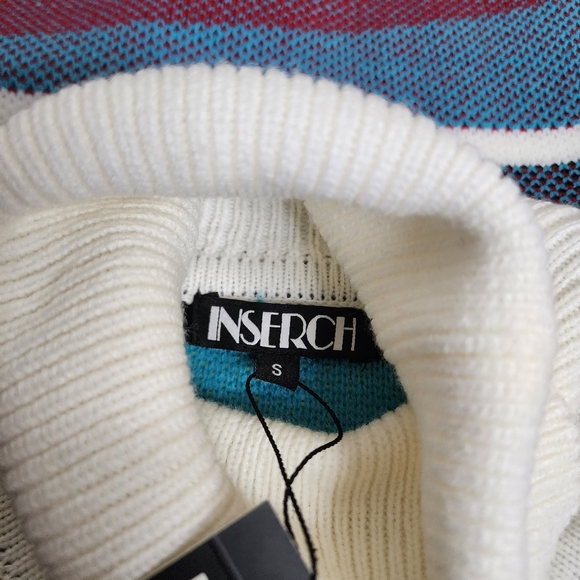 Inserch mens long sleeve turtleneck Multicolored sweater size small - Picture 6 of 9